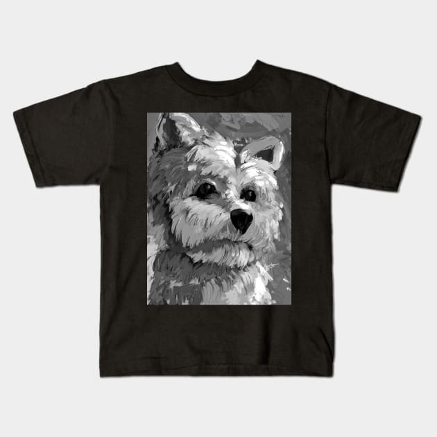 Yorkshire Terrie 2 Black and White Kids T-Shirt by mailsoncello